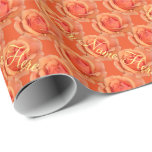 Orange Rose Wrapping Paper Romantic Rose Paper<br><div class="desc">Orange Rose Wrapping Paper Personalised Beautiful Orange Rose Gift Paper Customisable Decor Romantic Rose Wrapping Paper Your Name Here Peach Orange Rose Gift Wrapping Accessories for Men Women Home & Office & Gardeners Rose Print Paper Personalised Rose Blossom Wrapping Paper Original Wild Rose Accessories Peach Rose Wrapping Paper for Sympathy,...</div>