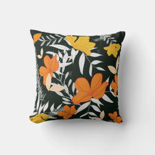 Orange Roses: Abstract Botanical. Cushion