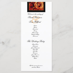 ORANGE ROSES and PURPLE LACE Wedding Program