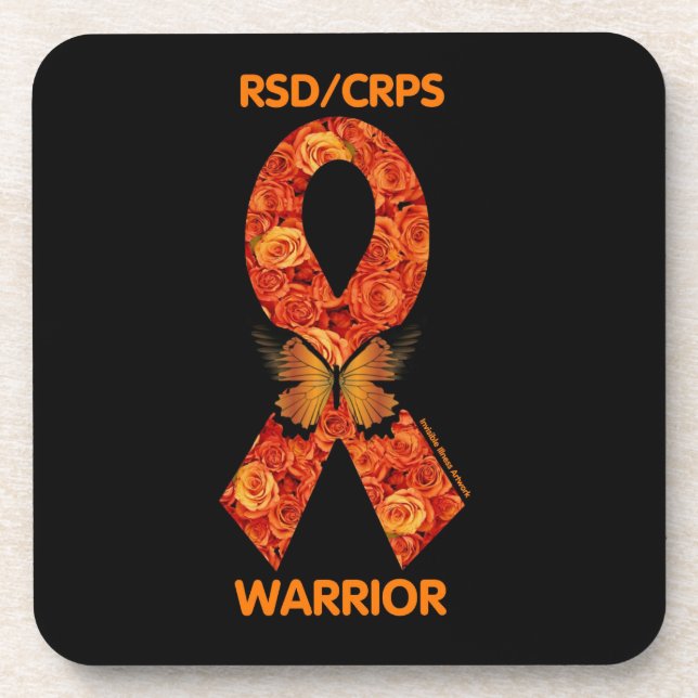 Orange Roses/Butterfly...RSD/CRPS Coaster (Front)