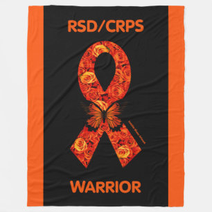 Orange Roses/Butterfly...RSD/CRPS Fleece Blanket