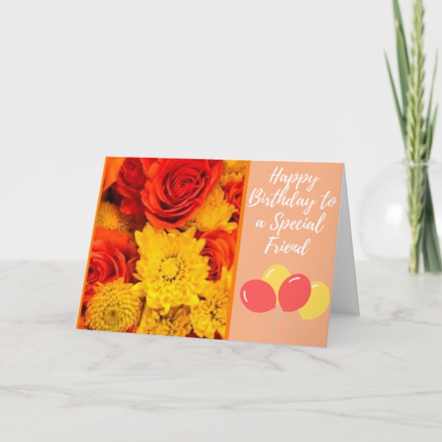 Orange Roses Special Friend Card (Front)