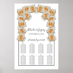 Orange Roses Wedding Seating Chart