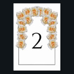 Orange Roses Wedding Table Number Card<br><div class="desc">This design features rustic orange roses. The orange roses are complimented by an elegant black lined border. The orange tones of the rose flowers create a rustic floral country garden feel. Elegant wedding table number card design with modern elements. Matching wedding invitations and other stationery items are also available. Customise...</div>