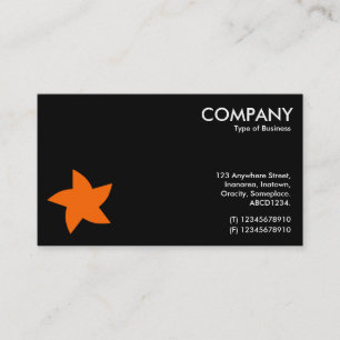 Orange Rotating Star Symbol - Black Business Card