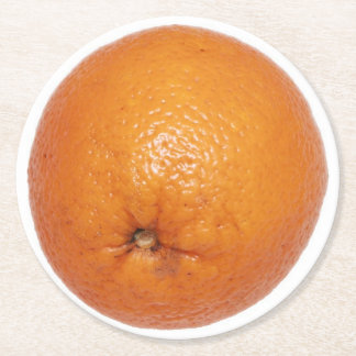 Orange Round Paper Coaster