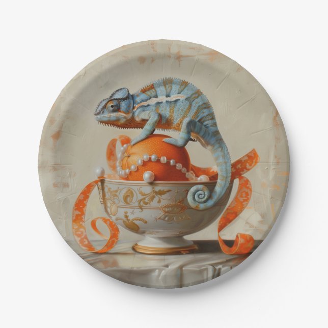 Orange - Round Paper Plates (Front)