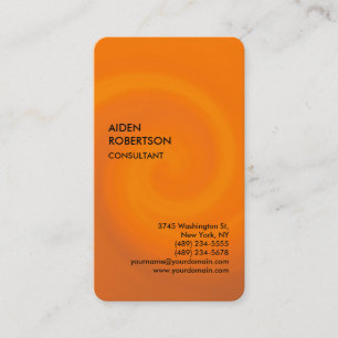 Orange Rounded Exclusive Special Modern Unique Business Card