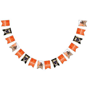 Orange Row of Tassels Photo Graduation Bunting