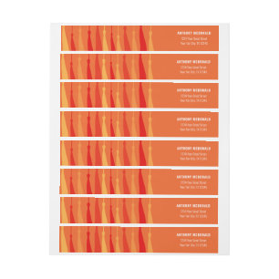 Orange Row of Tassels Wraparound Address Label