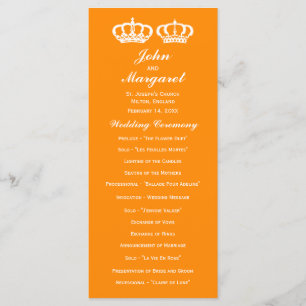 Orange Royal Couple Wedding Program