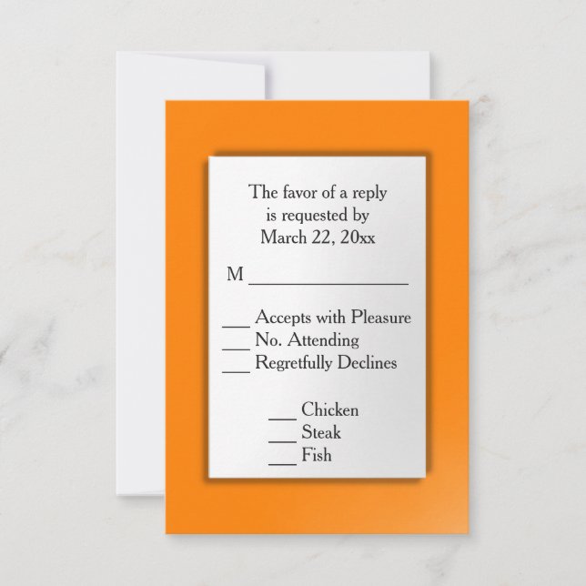 Orange RSVP with Menu (Front)