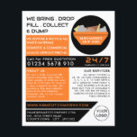 Orange Rubbish Skip, Skip/Dumpster Company Flyer<br><div class="desc">Orange Rubbish Skip,  Skip/Dumpster Company Advertising Flyers By The Business Card Store.</div>
