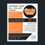 Orange Rubbish Skip, Skip/Dumpster Company Flyer<br><div class="desc">Orange Rubbish Skip,  Skip/Dumpster Company Advertising Flyers By The Business Card Store.</div>