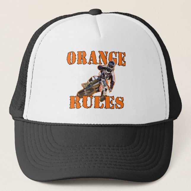 Orange Rules Trucker Hat (Front)