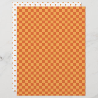 Orange/ Rust Chequerboard & Polka Dots  Scrapbook