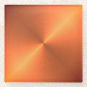 Orange Rust Shine Glass Coaster