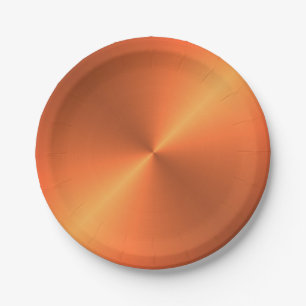 Orange Rust Shine Paper Plate
