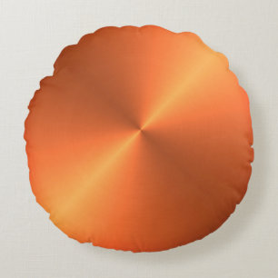 Orange Rust Shine Round Cushion