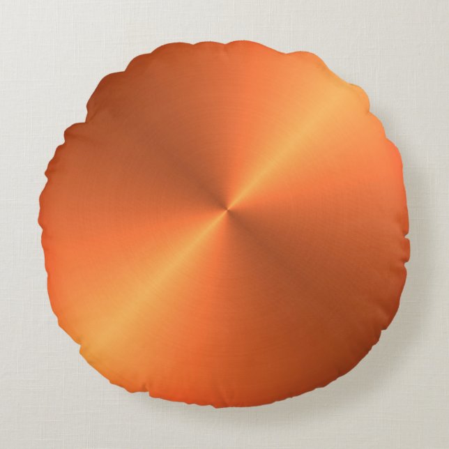 Orange Rust Shine Round Cushion (Front)