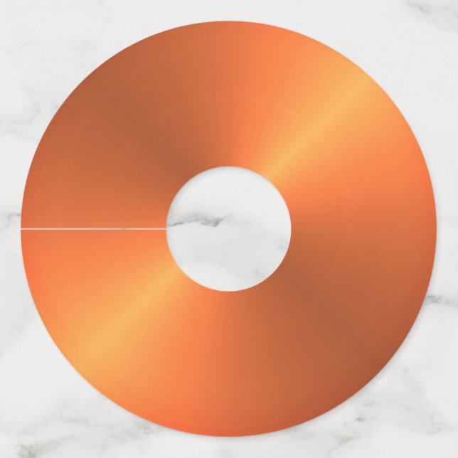 Orange Rust Shine Wine Glass Tag (Front)