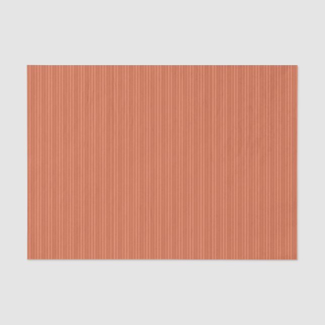 Orange Rust Vertical Stripes Pattern Tissue Paper (Front)