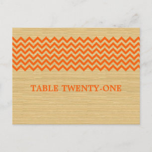 Orange Rustic Chevron Table Number Postcard