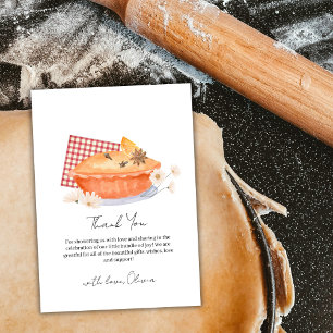 Orange Rustic Cutie Pie Flower Fall Baby Shower  Thank You Card