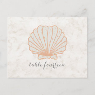 Orange Rustic Seashell Table Number Postcard