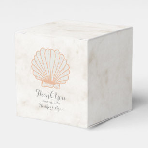 Orange Rustic Seashell Wedding Favour Box