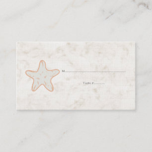 Orange Rustic Starfish Wedding Place Cards