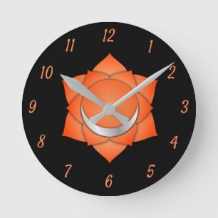 Orange Sacral Chakra Chi Zen Yoga Spiritual Round Clock