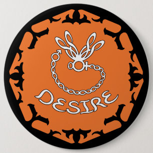 Orange Sacral Chakra "Desire" Dragonfly 6 Cm Round Badge