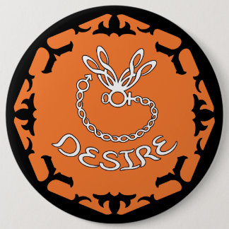 Orange Sacral Chakra "Desire" Dragonfly 6 Cm Round Badge