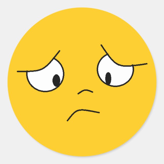 Orange Sad Face Face Stickers (Front)