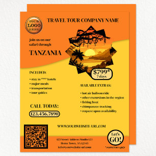 Orange Safari Travel Template Flyer