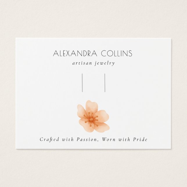 Orange Sakura Blossom Hairclip Barrette Display (Front)