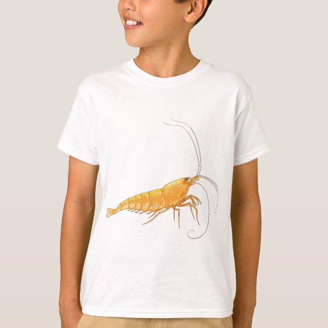 Orange Sakura Shrimp T-Shirt (Front)