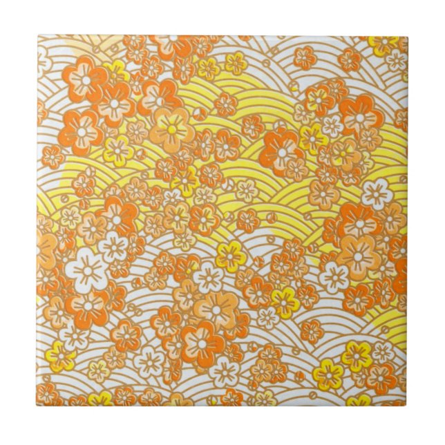 Orange Sakura Tile (Front)