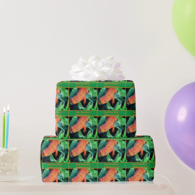Orange Salamander Nature Personalised Wrapping Paper (Party Gifts)