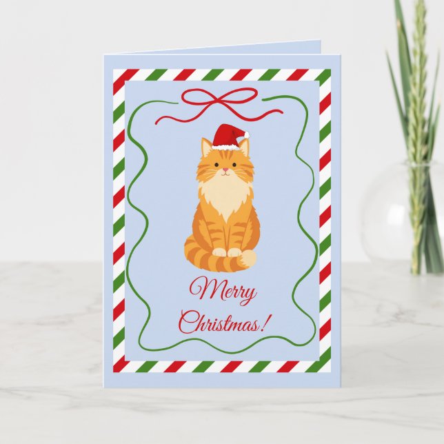  Orange Santa Cat Card (Front)