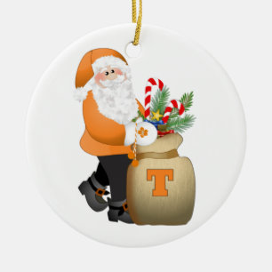 Orange Santa Ceramic Tree Decoration