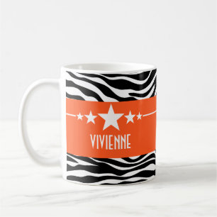Orange Sassy Star Zebra Mug