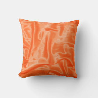 Orange Satin-Square Throw Pillow