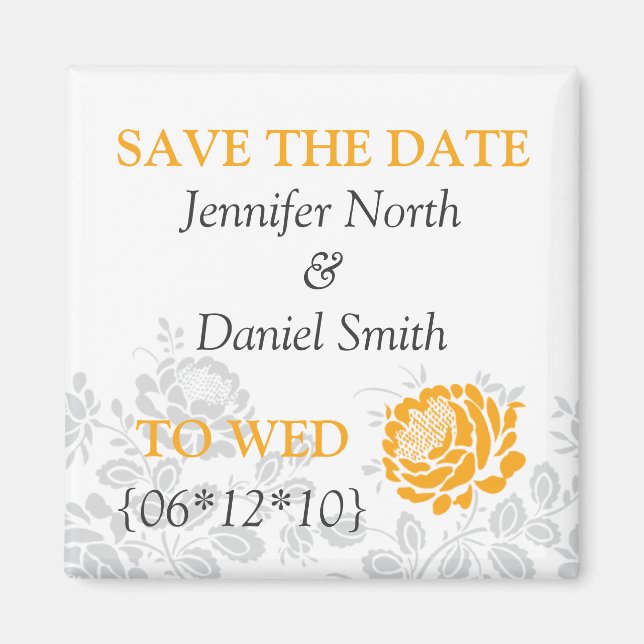 Orange Save The Dates Magnet (Front)