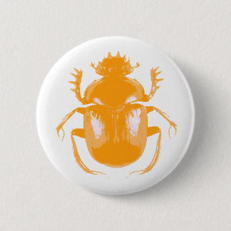 Orange Scarab Beetle Button