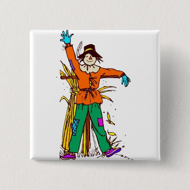 Orange Scarecrow 15 Cm Square Badge (Front)