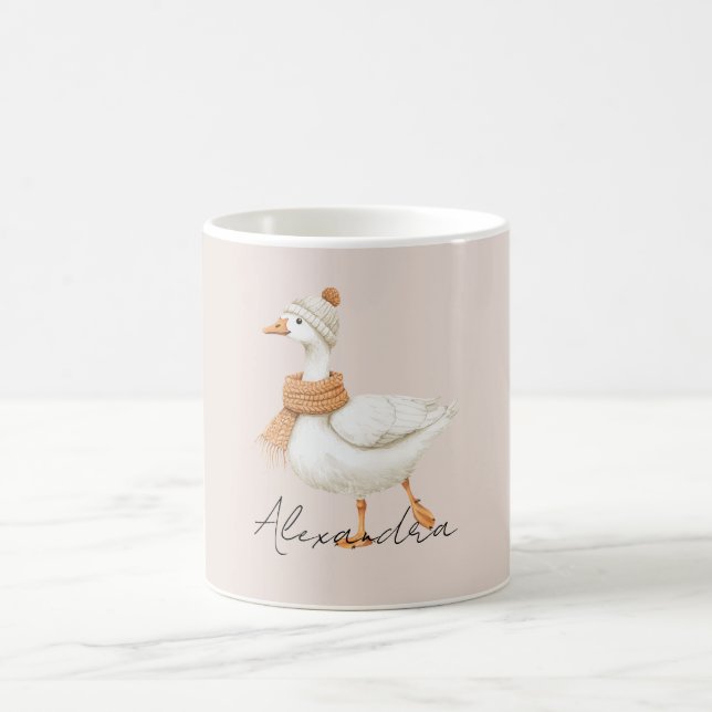 Orange Scarf Duck Coffee Mug (Center)