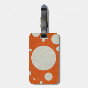 Orange Scattered Spots on Stone Leather print Luggage Tag