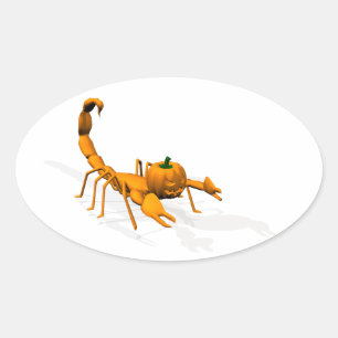 Orange Scorpion Oval Sticker